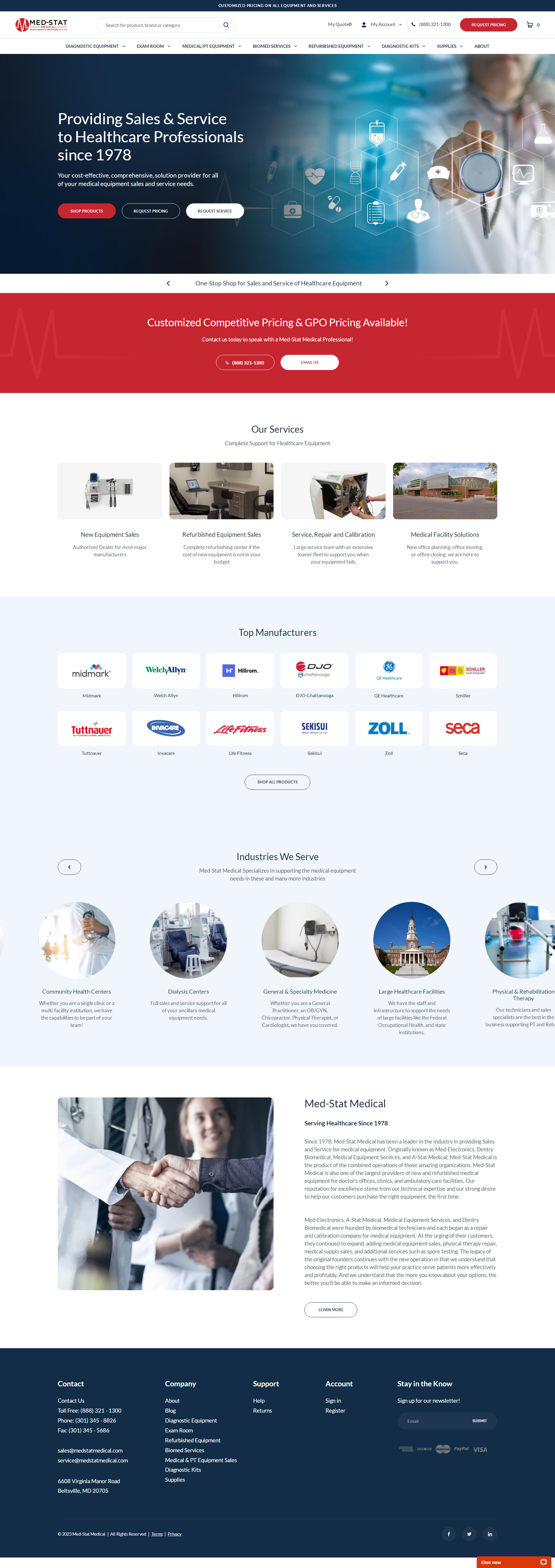 外贸医疗器械行业网站首页制作效果图